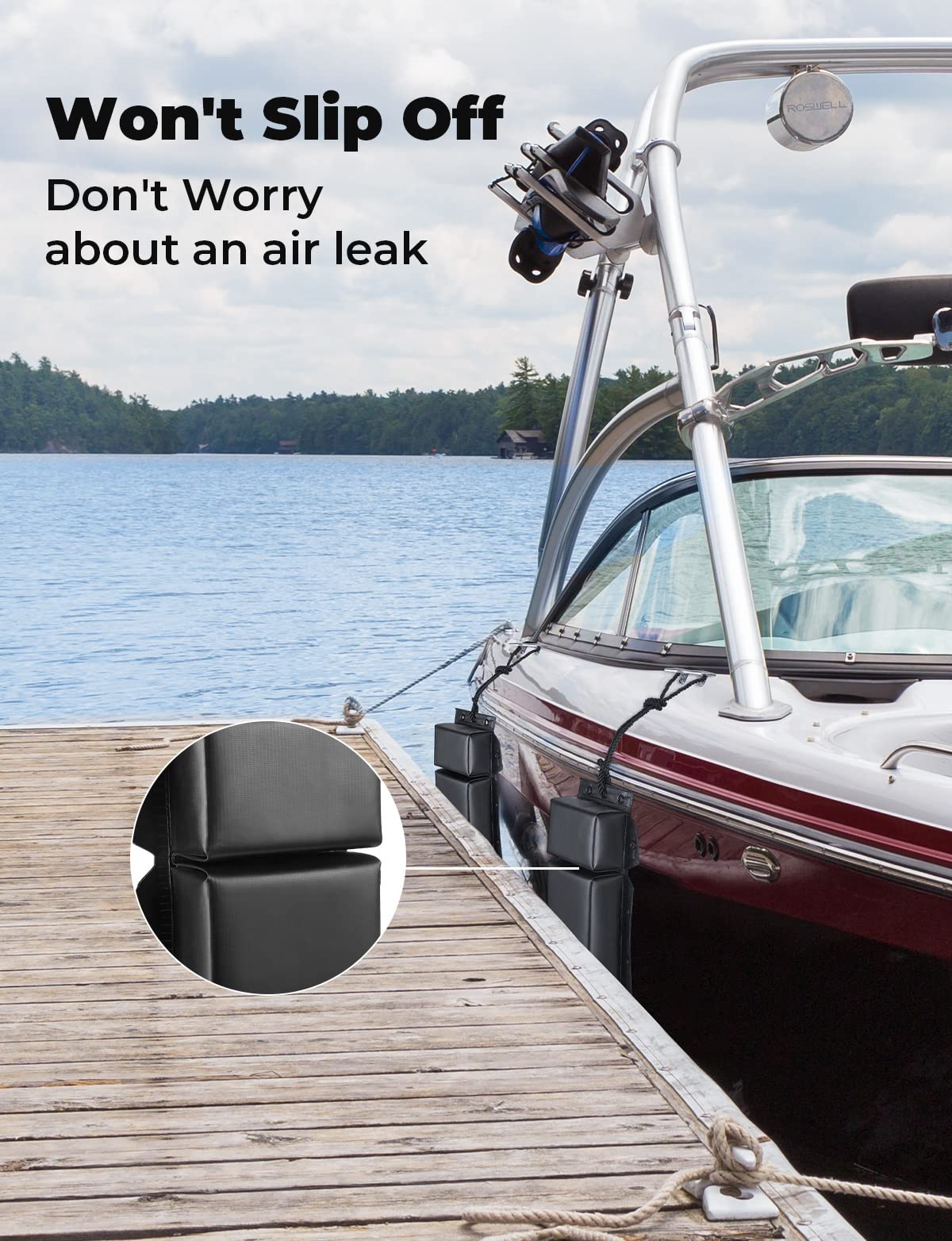 Flat Boat Fender, Marine Fender 2pcs for Ski Boat - Image 3
