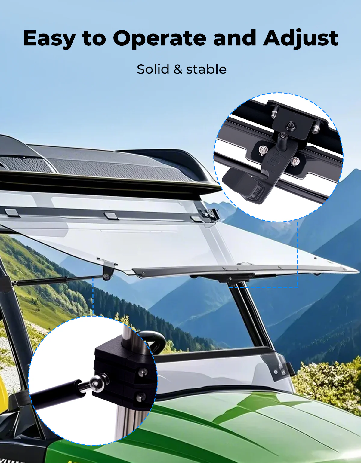 Flip Windshield for John Deere Gator - Image 5