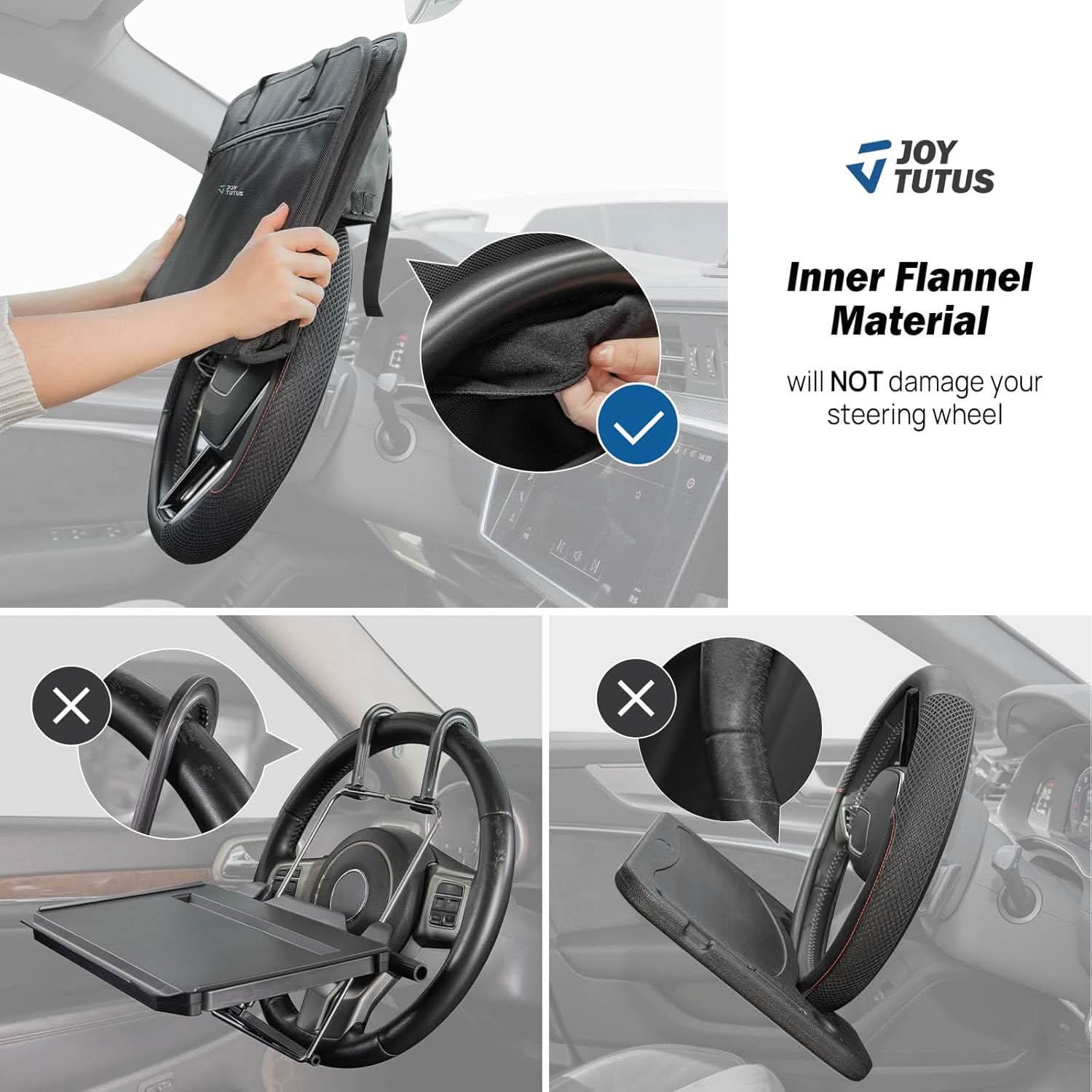 JOYTUTUS 3 in 1 Steering Wheel Eating Tray, Car Back Seat Laptop Desk - Image 4