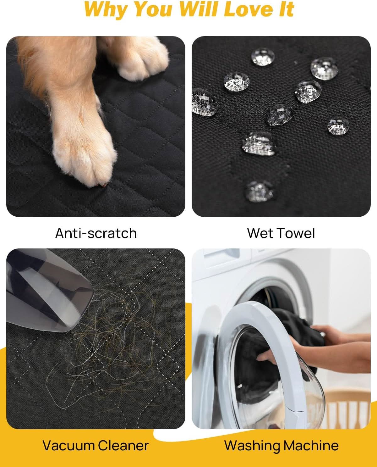 JOYTUTUS Dog Car Seat Cover for Back Seat with Hard Bottom - Image 5