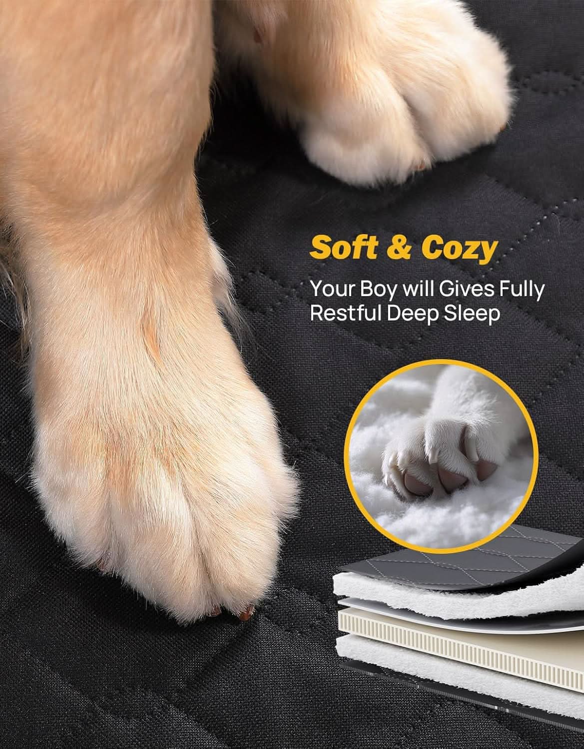 JOYTUTUS Dog Car Seat Cover for Back Seat with Hard Bottom - Image 7