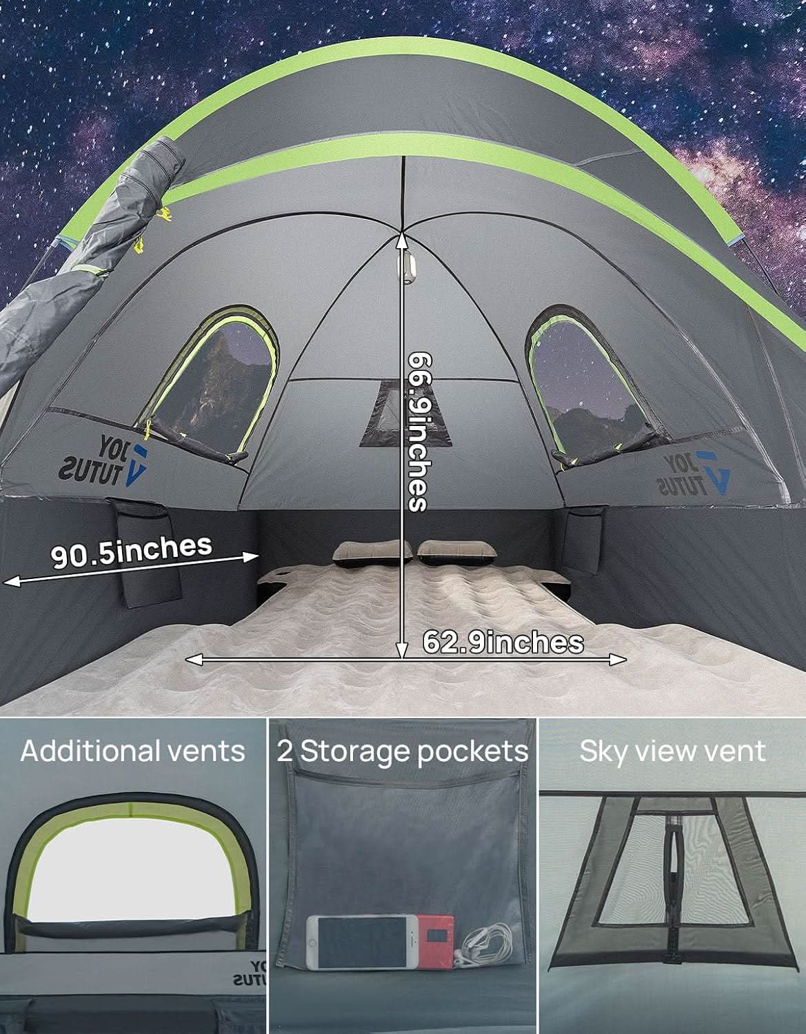 JOYTUTUS Pickup Truck Tent 2.0, 5.5-6 ft, Fiberglass rod - Image 5