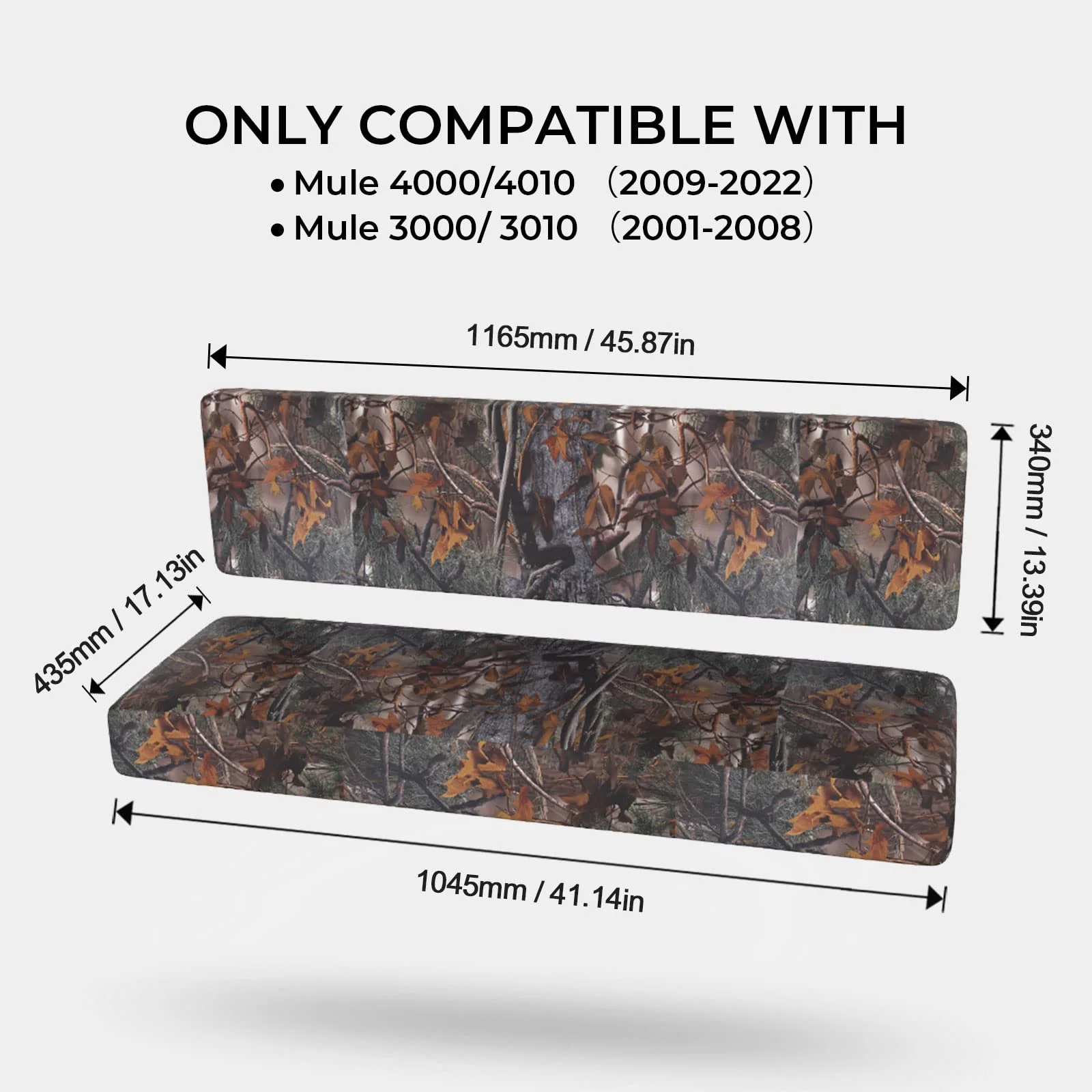 UTV Camo Seat Cover for Kawasaki Mule 3000 3010 4000 4010 - Image 4