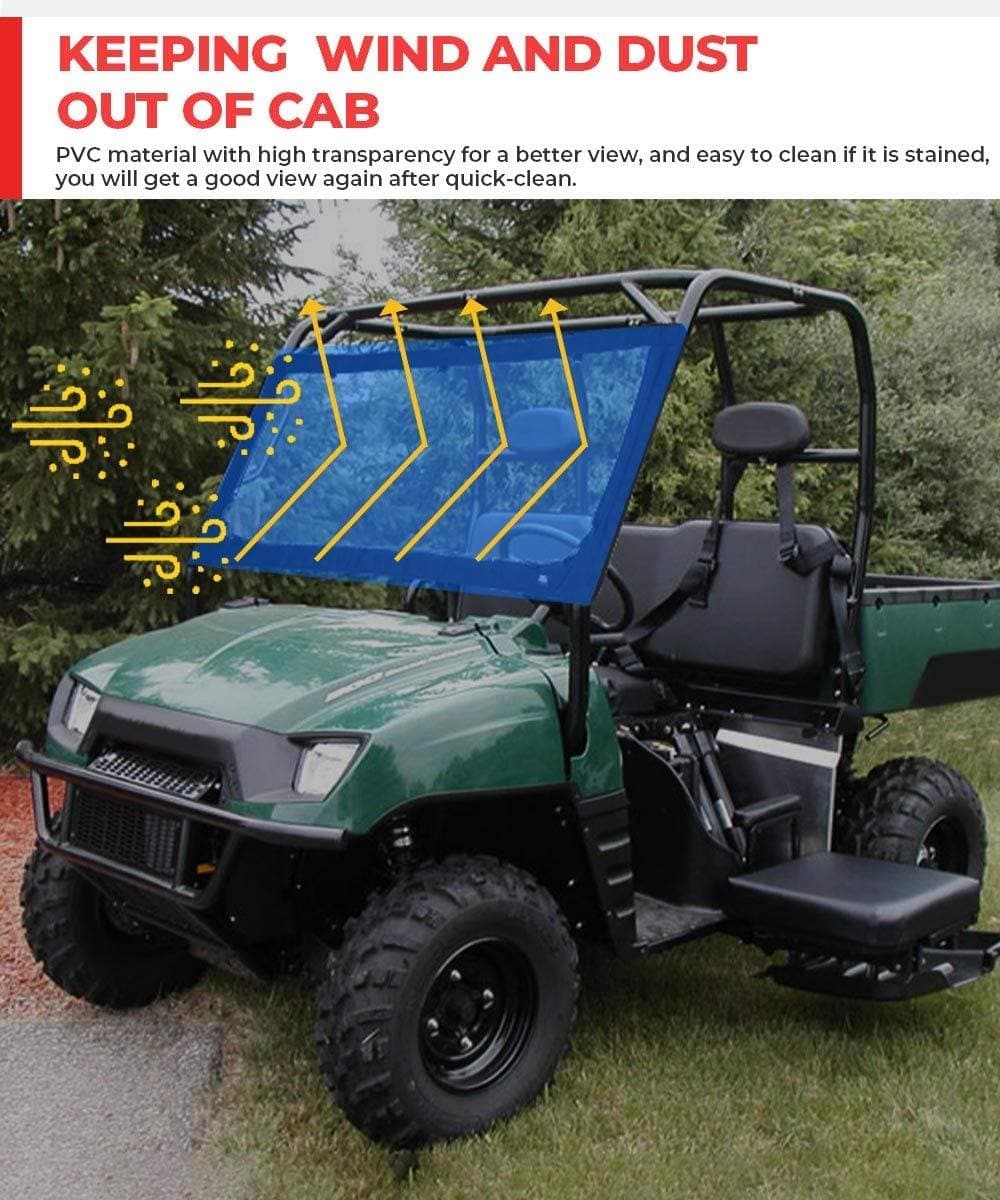 Clear Full Soft Window for Kawasaki Mule2500/3000/Polaris Ranger - Image 3