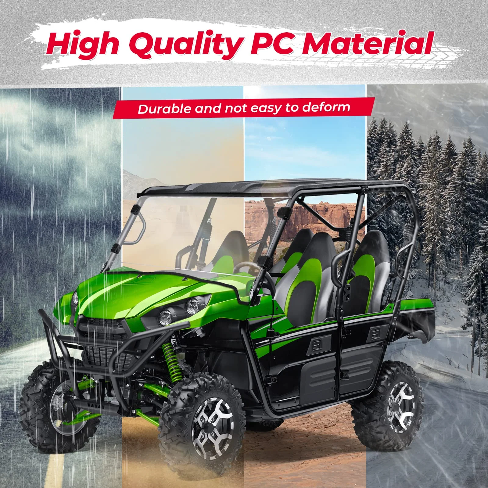 Front Full Windshield for Kawasaki Teryx 4 750 / Teryx 800 - Image 4
