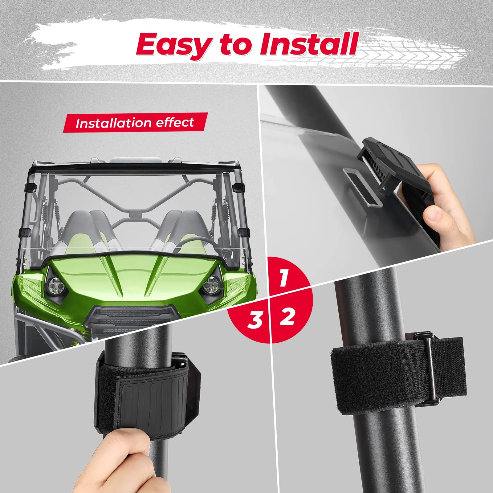 Front Full Windshield for Kawasaki Teryx 4 750 / Teryx 800 - Image 5