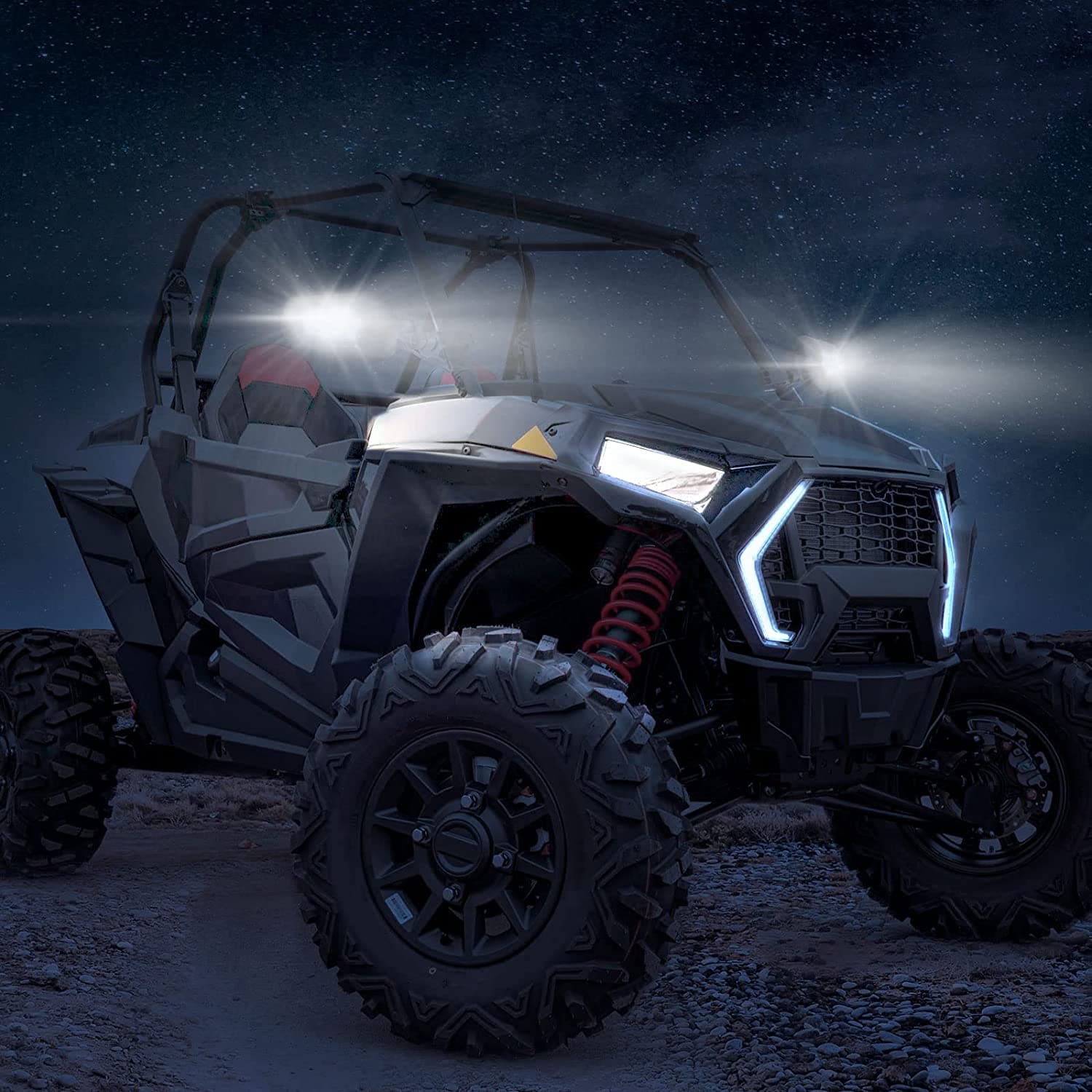 Aluminum UTV Side Mirrors Lights for Can Am Maverick X3/ RZR w/ 1.75"-2" Roll Bar - Image 8