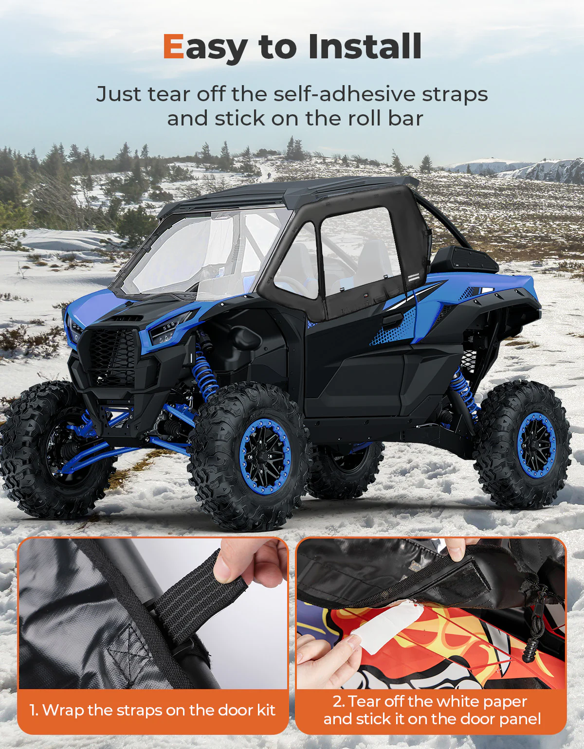 Soft Upper Doors for 2020+ Kawasaki Teryx 1000 (2024 Upgraded Version) - Image 5