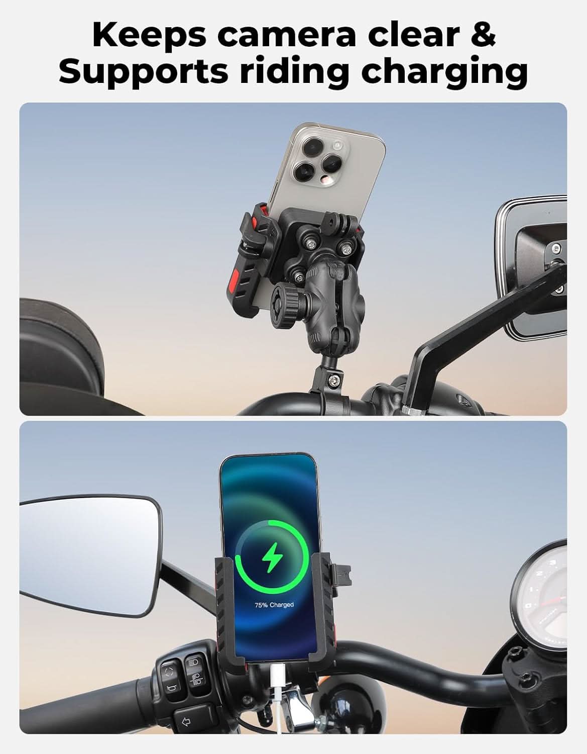 KEMIMOTO Anti-Vibration Phone Mount for ATV|Motorcycle|Bike - Image 3