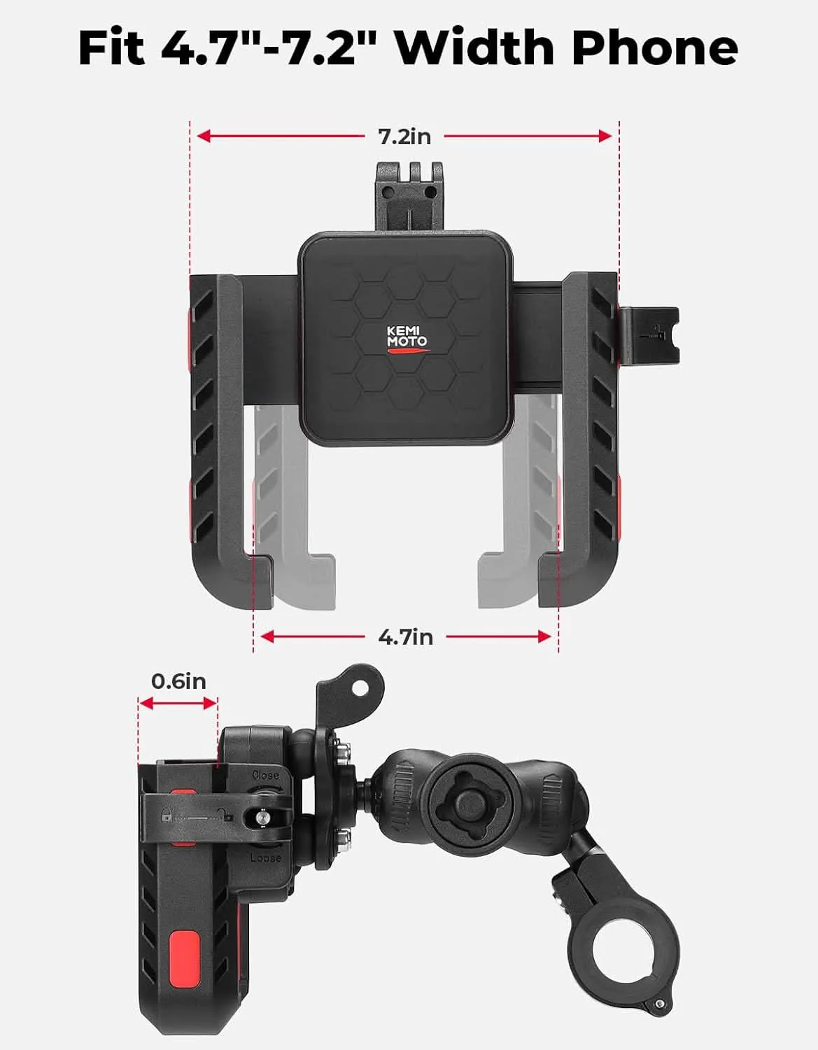 KEMIMOTO Anti-Vibration Phone Mount for ATV|Motorcycle|Bike - Image 7