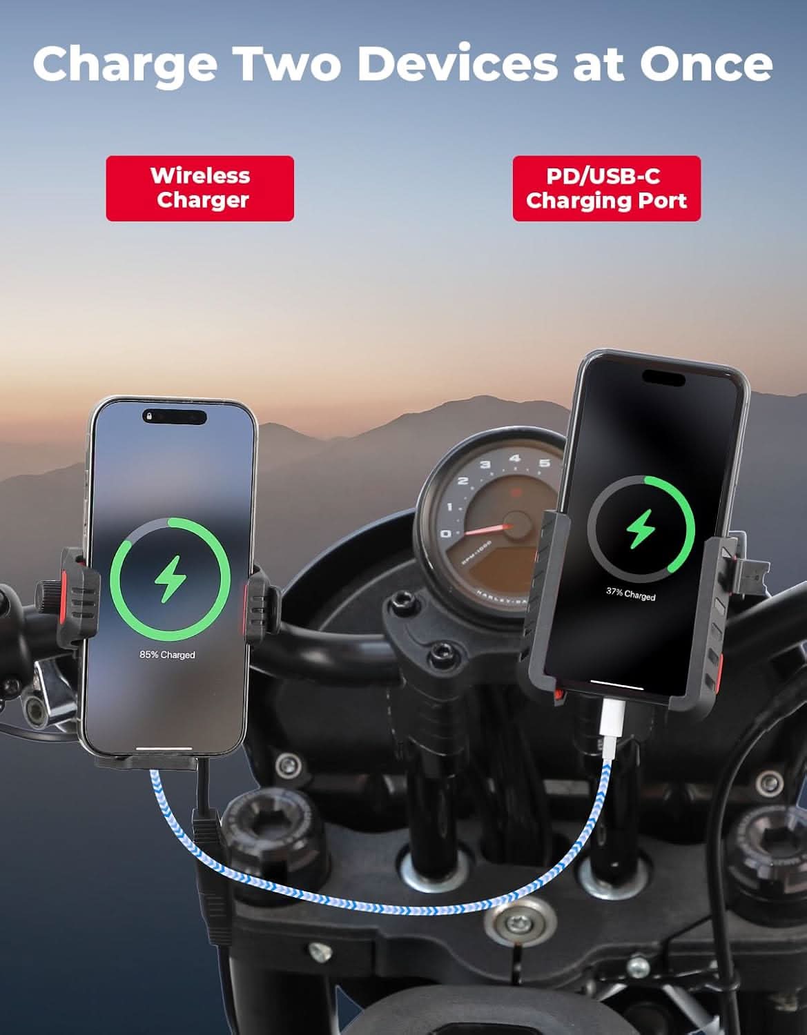 KEMIMOTO Charging Phone Mount For Motorcycle - Image 3