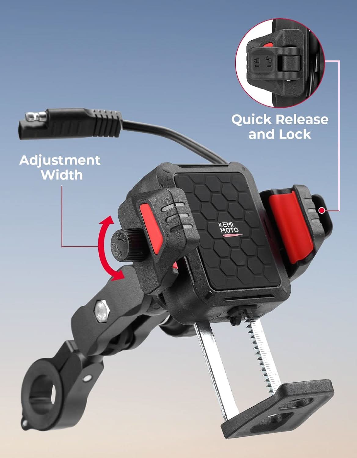 KEMIMOTO Charging Phone Mount For Motorcycle - Image 5
