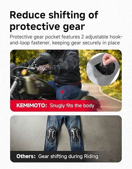 KEMIMOTO Stretch Fabric Casual Motorcycle Jeans For Motorcycle - Image 3