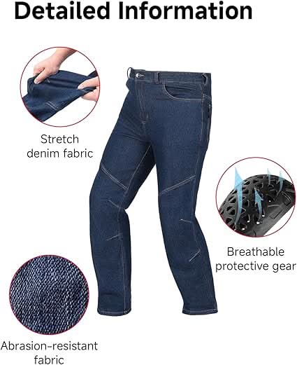 KEMIMOTO Stretch Fabric Casual Motorcycle Jeans For Motorcycle - Image 4