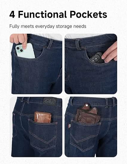 KEMIMOTO Stretch Fabric Casual Motorcycle Jeans For Motorcycle - Image 5