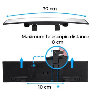 JOYTUTUS Universal Rear View Mirror, 11.81 Inch - Image 5