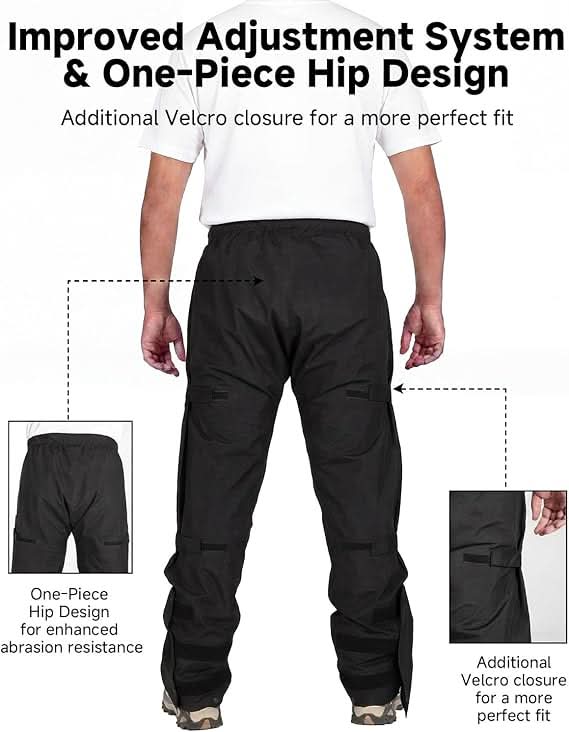KEMIMOTO  Waterproof Lightweight Outdoor Rain Pants with Carry Bag for Cycling, Hiking, Camping, Golf - Image 6