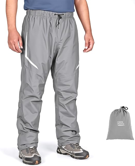 KEMIMOTO  Waterproof Lightweight Outdoor Rain Pants with Carry Bag for Cycling, Hiking, Camping, Golf - Image 7