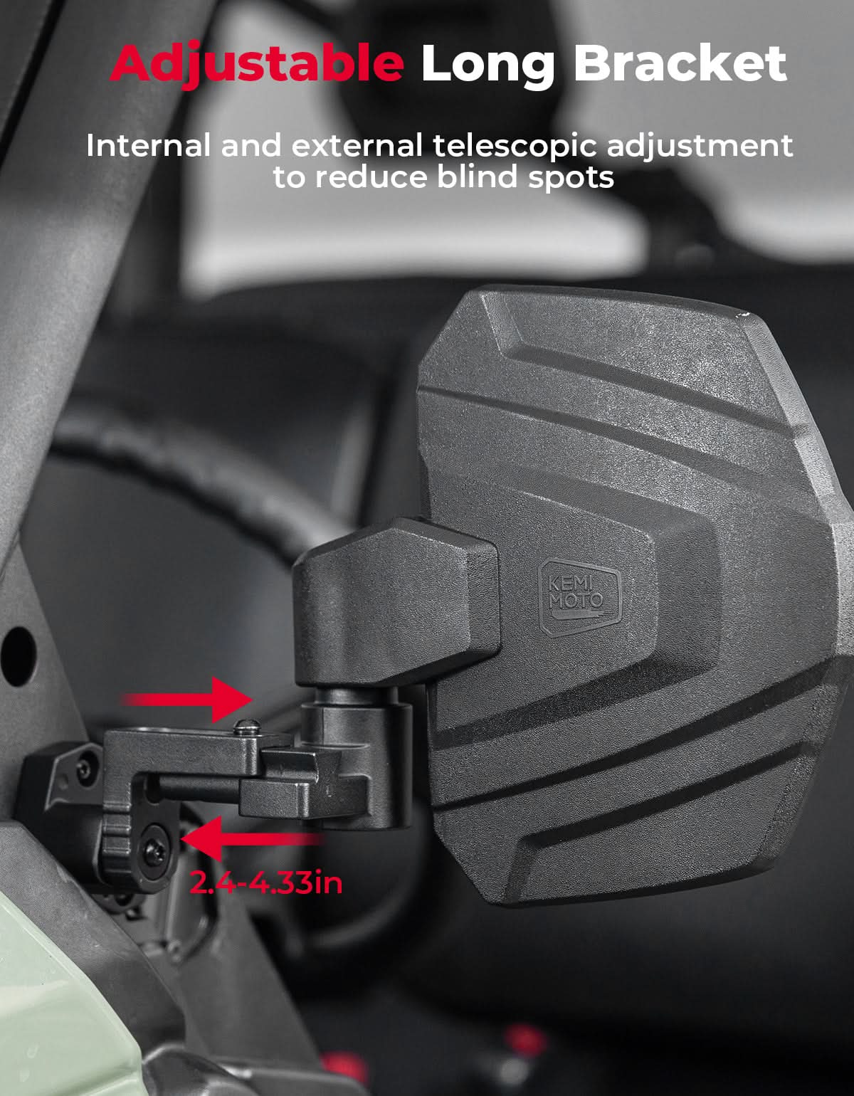Large Side Mirrors for Can-Am Defender / Defender MAX (2016–2026) - Image 3