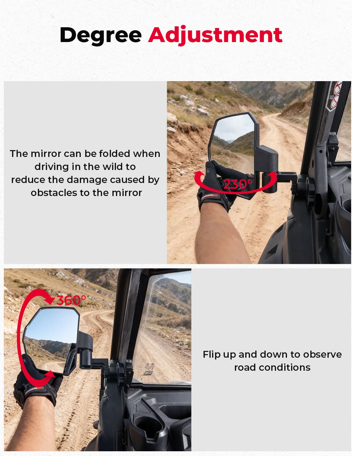 Large Side Mirrors for Can-Am Defender / Defender MAX (2016–2026) - Image 4