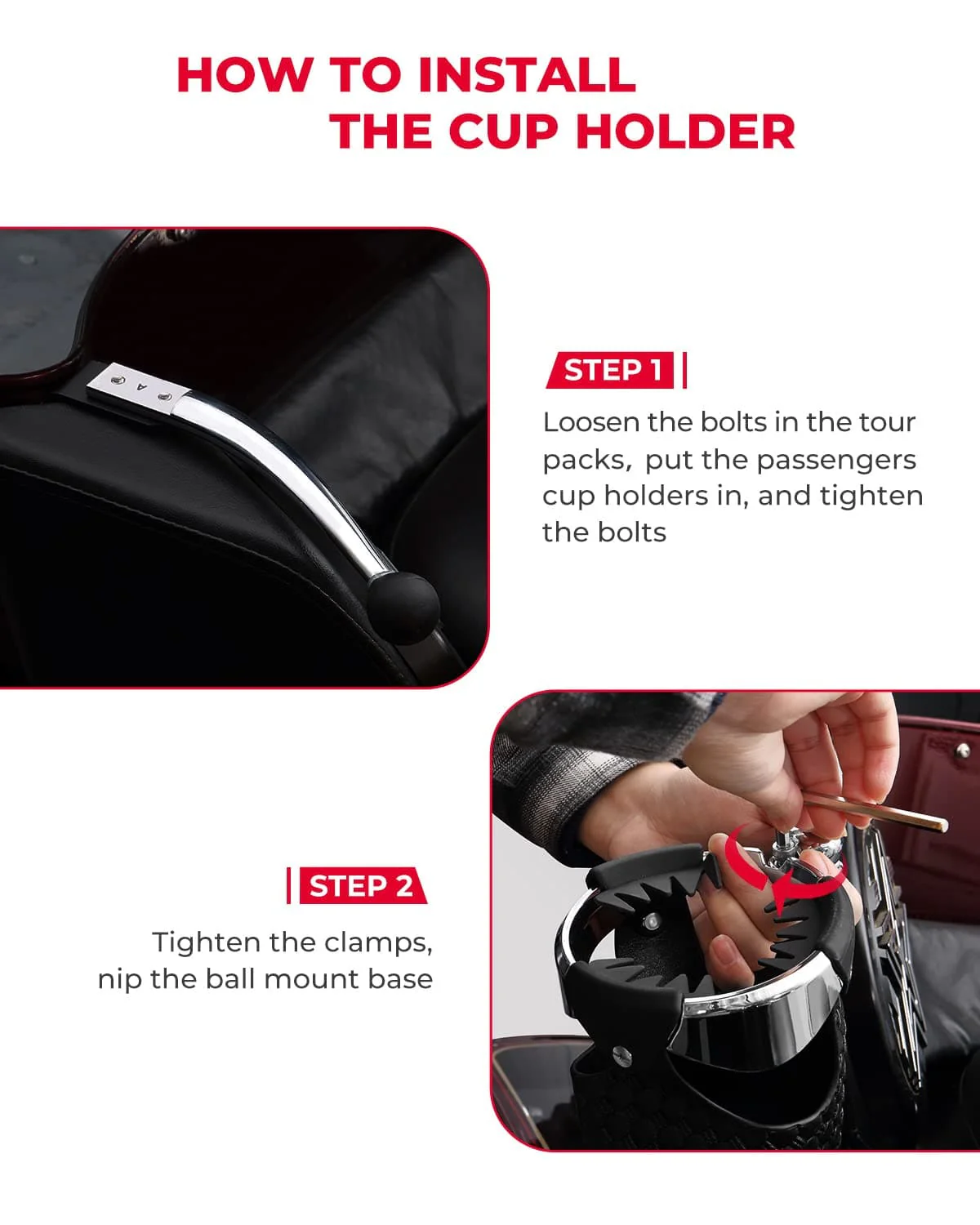 Touring Passenger Cup Holders for Street Glide Road King - Image 4