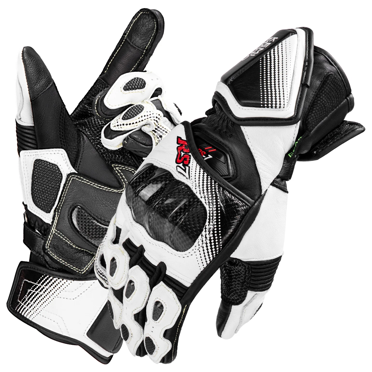 Leather Motorcycle Gloves with Kevlar & Carbon Fiber Protection - Image 10