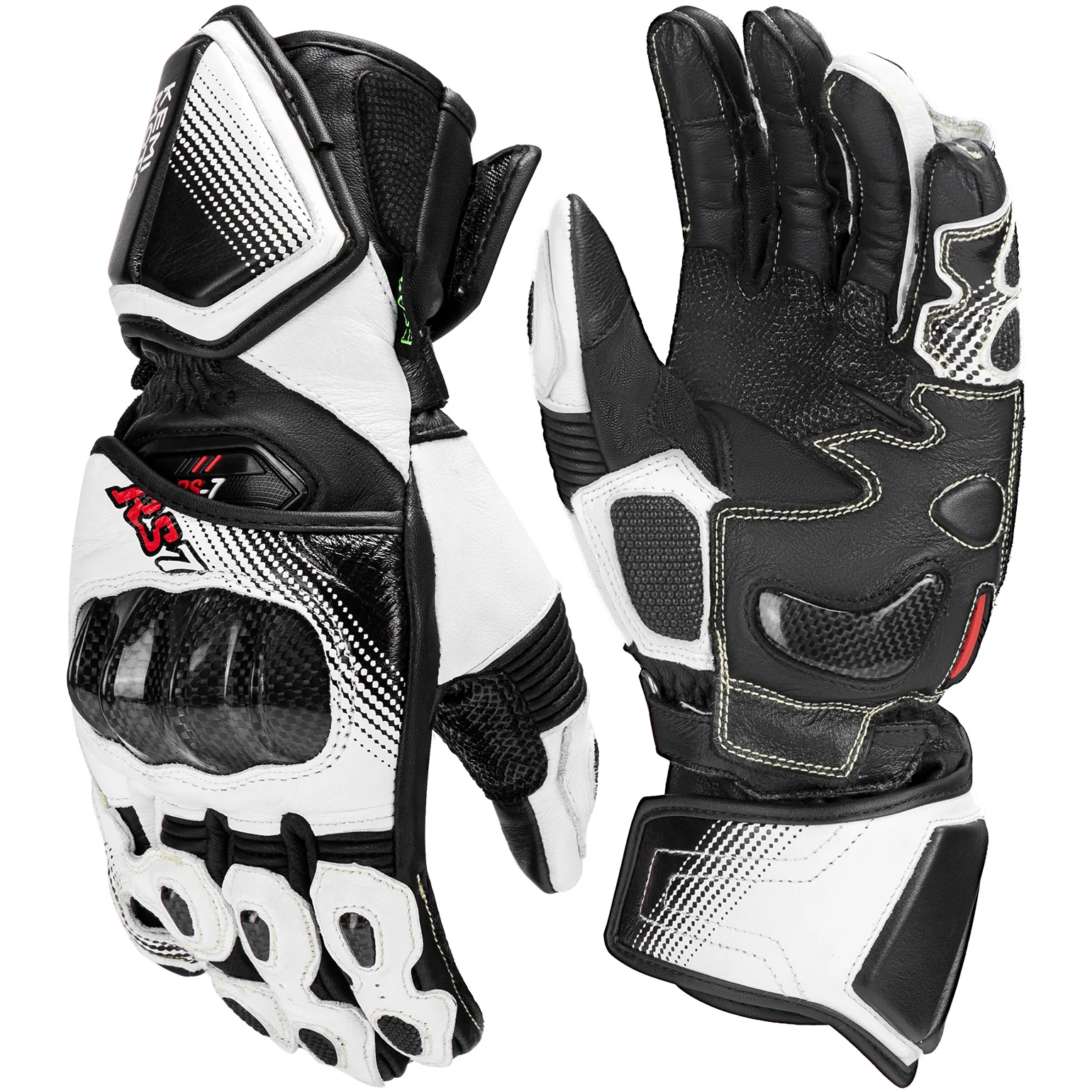 Leather Motorcycle Gloves with Kevlar & Carbon Fiber Protection - Image 8