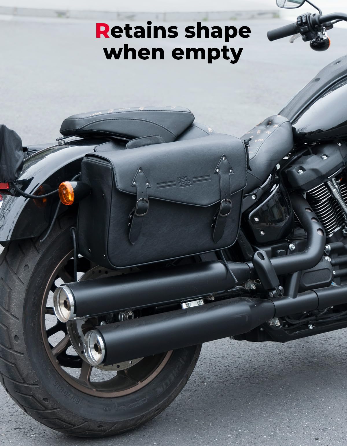 Leather Saddlebags for Sportster Softail Dyna (1 Pair) - Image 7