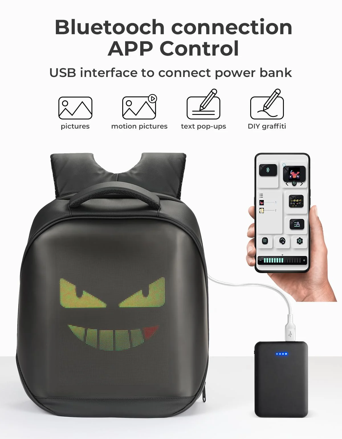LED Backpack with DIY Programming for Motorcycle Travel and Camping - Image 4