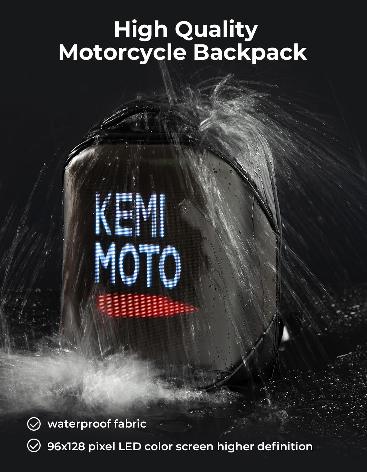 LED Backpack with DIY Programming for Motorcycle Travel and Camping - Image 5