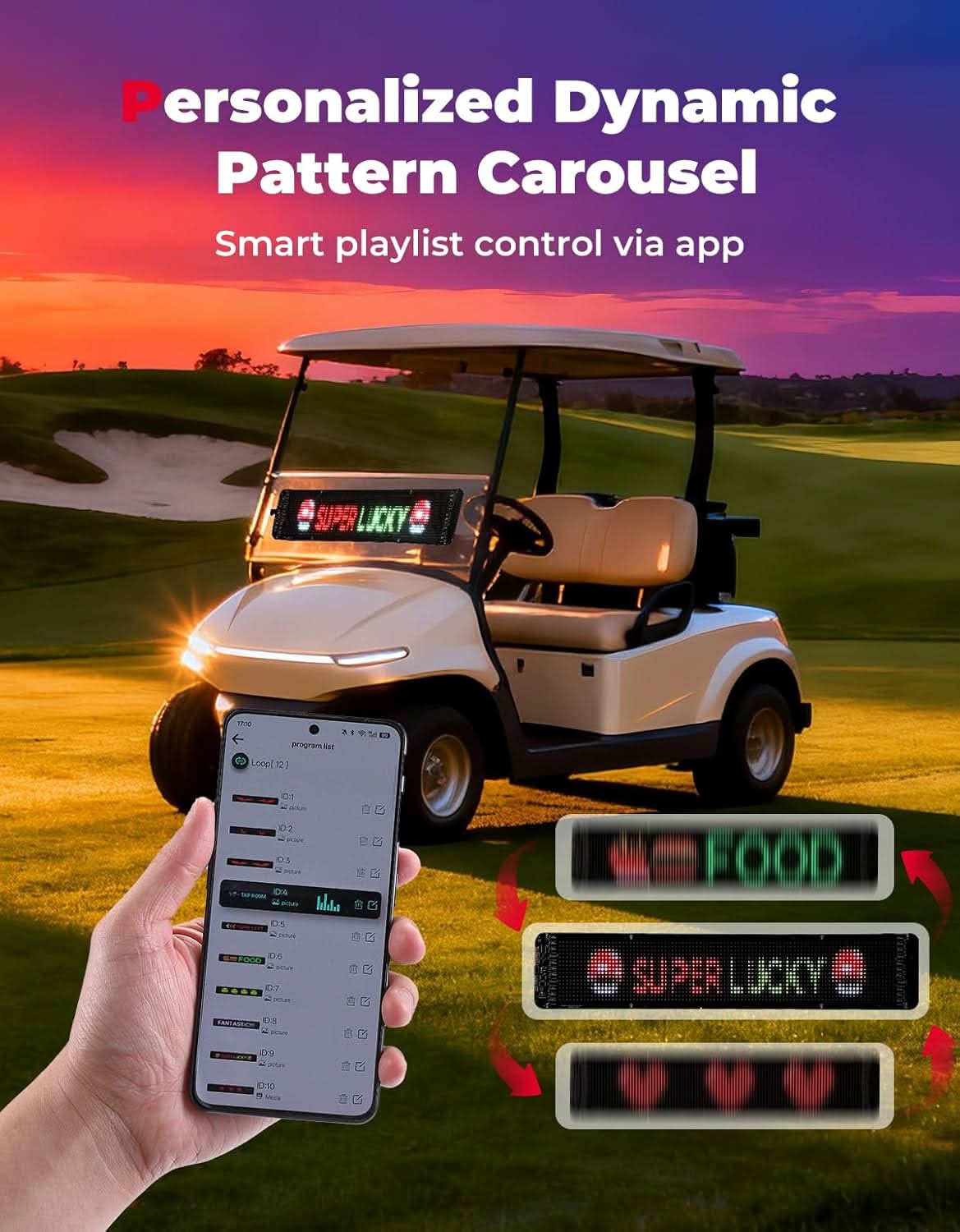 LED Digital Display Sign for Car & Golf Cart - Image 5