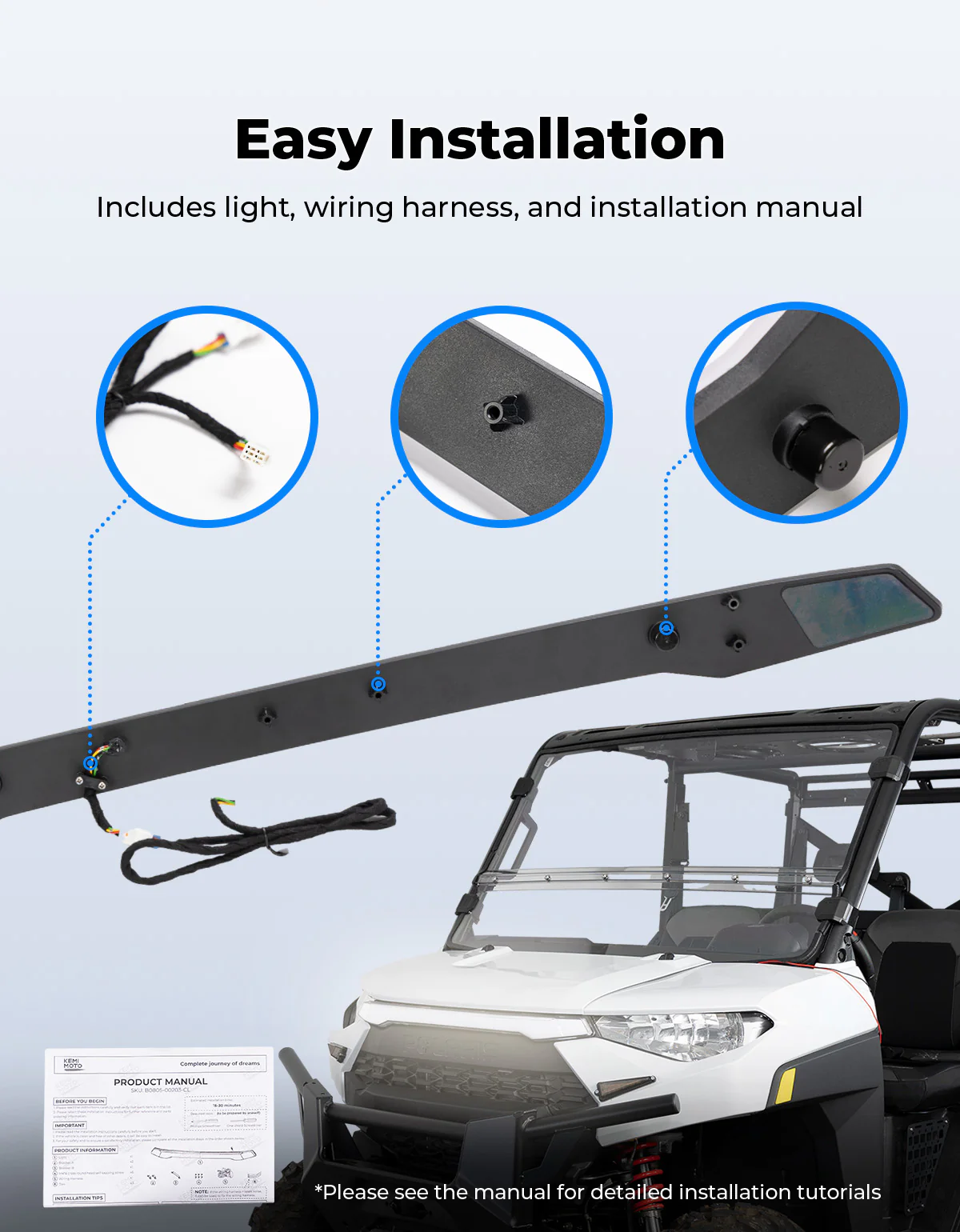 LED Fang Lights with Turn Signals for Polaris Ranger xp 1000 /Crew 2018-2024 - Image 6