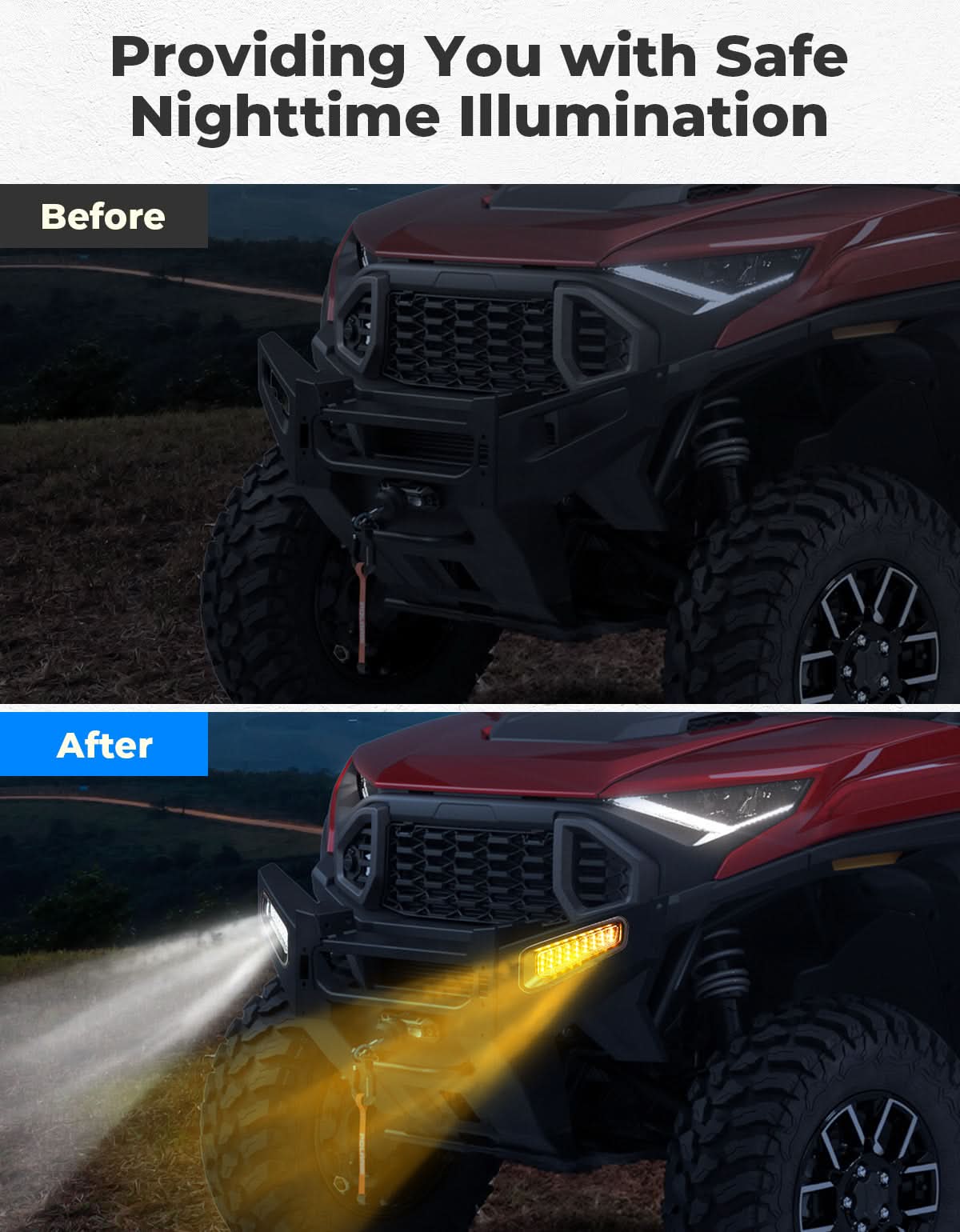 LED Front Bumper Lights for Polaris Ranger XD 1500 / CREW 2024-2025 - Image 2