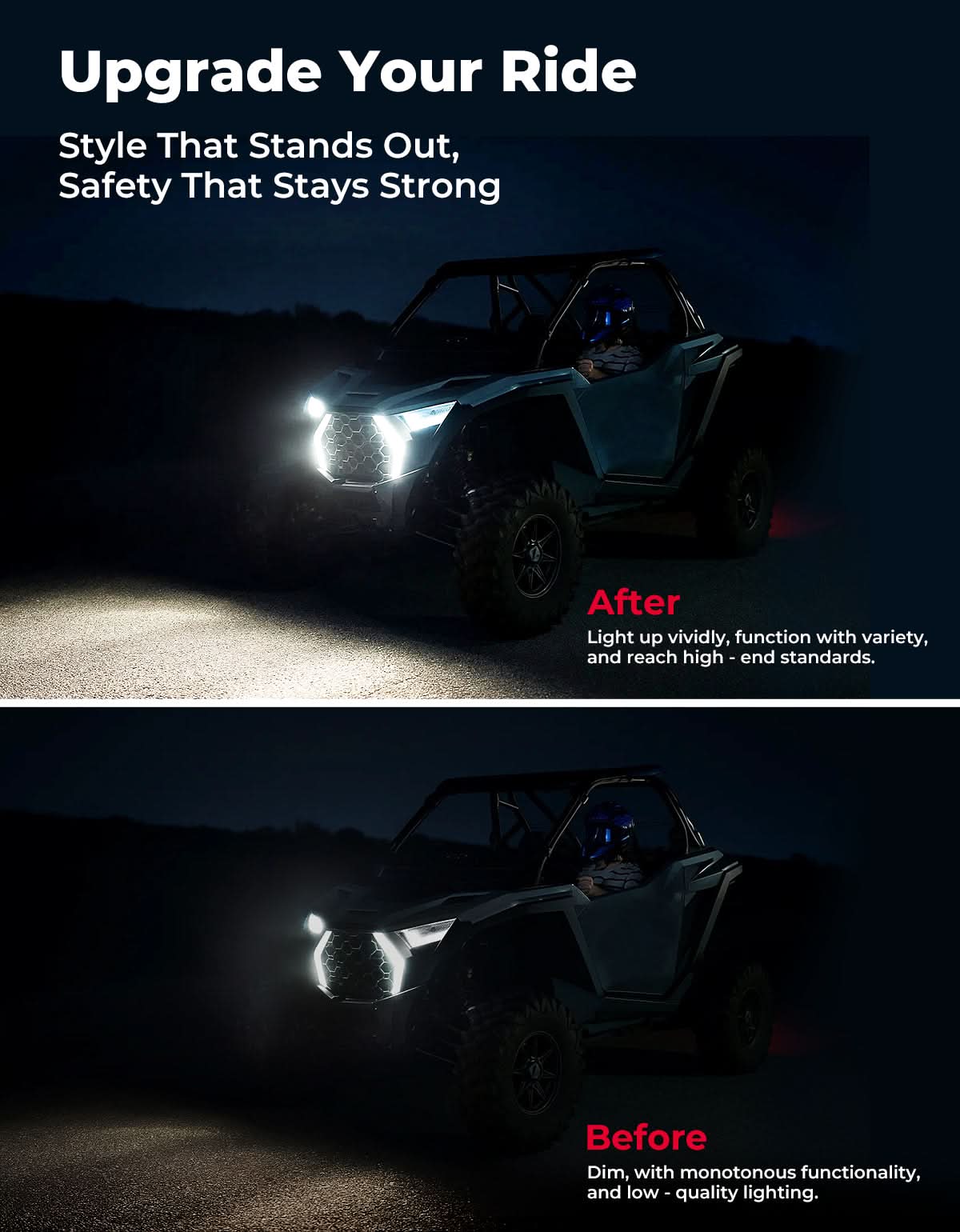 LED Grille Fang Lights for Polaris RZR Pro XP/Pro R/S 2025 Waterproof - Image 4