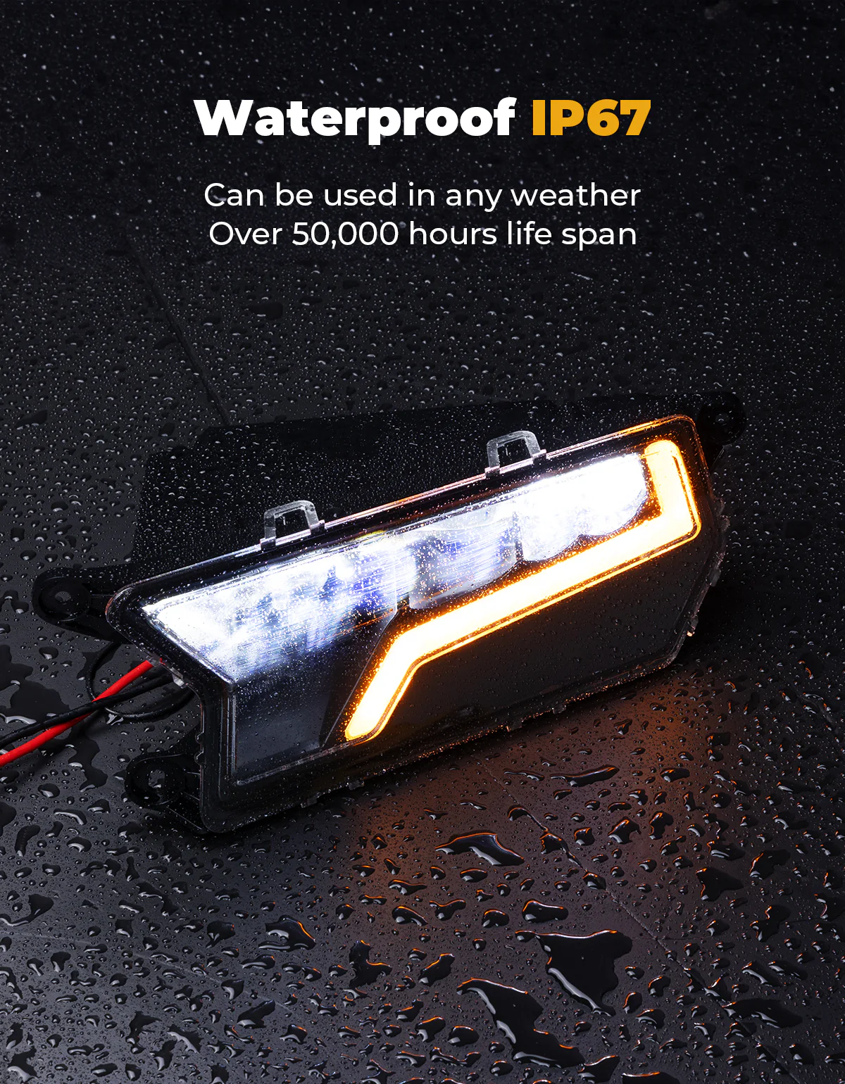 24W LED Headlight Waterproof Front Light for Polaris RZR XP 1000 / 4 1000 2024-2025 - Image 3