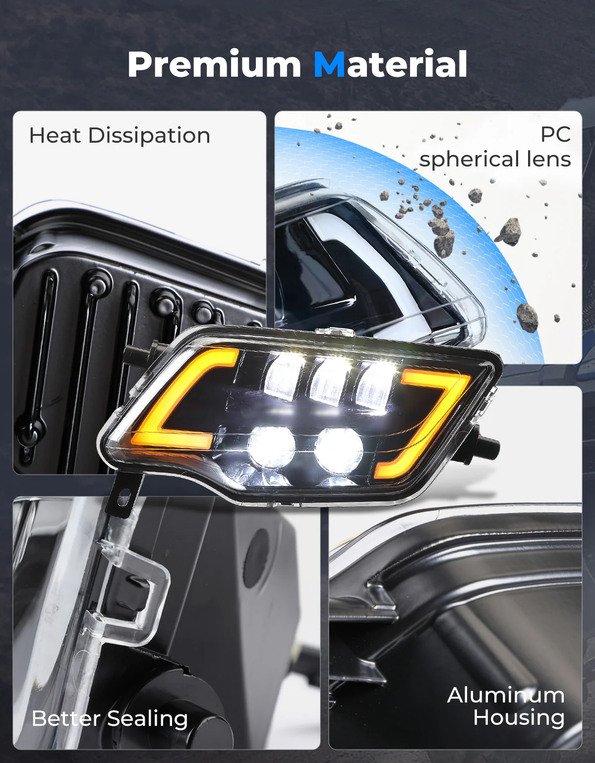 LED Headlight with Turn Signal for Pioneer 1000 700/ Talon 1000 - Image 5
