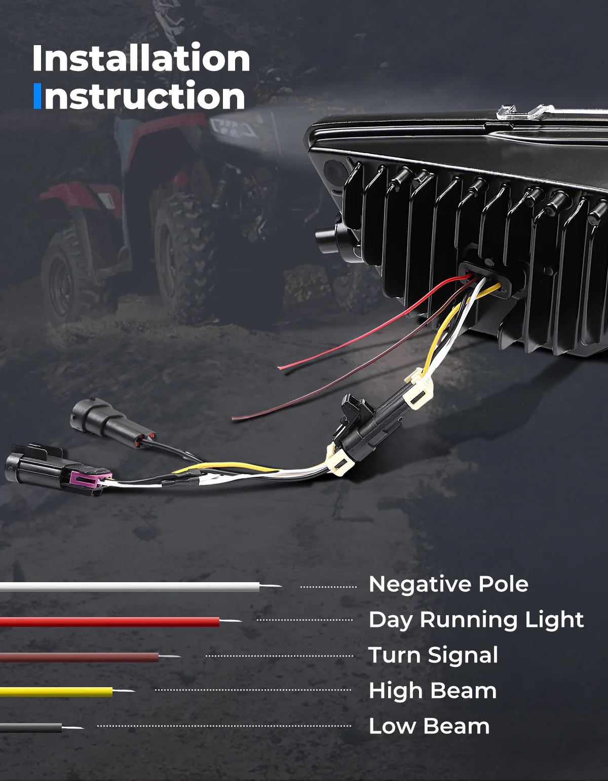 LED Headlight with Turn Signal for Pioneer 1000 700/ Talon 1000 - Image 6