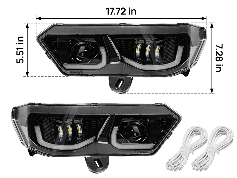 LED Headlights Assembly Kit for Can-Am Defender HD10|9|8|7|5 - Image 6