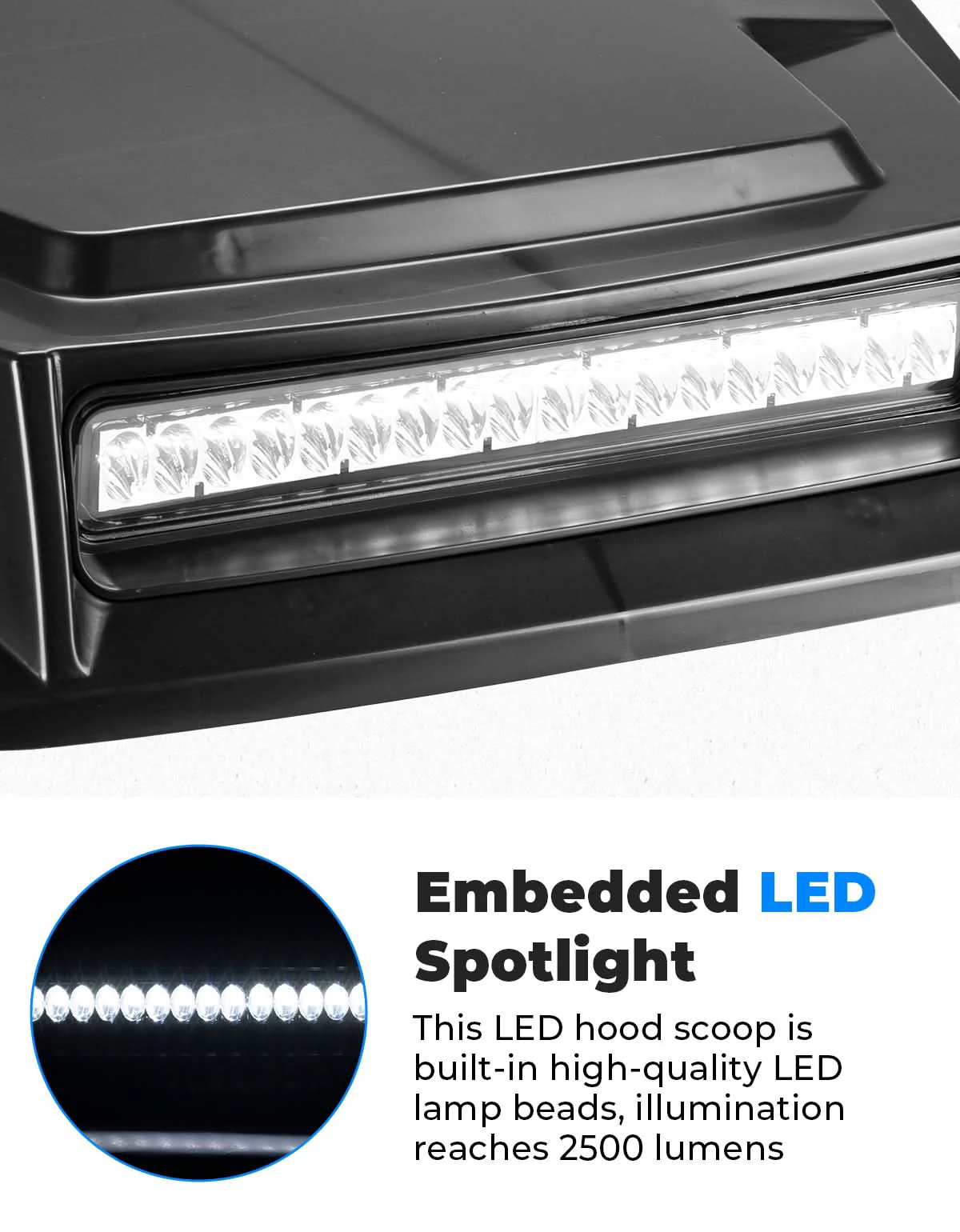 LED Turbo Hood Scoop for Pioneer 700 2P 4P 2014-2026 - Image 5