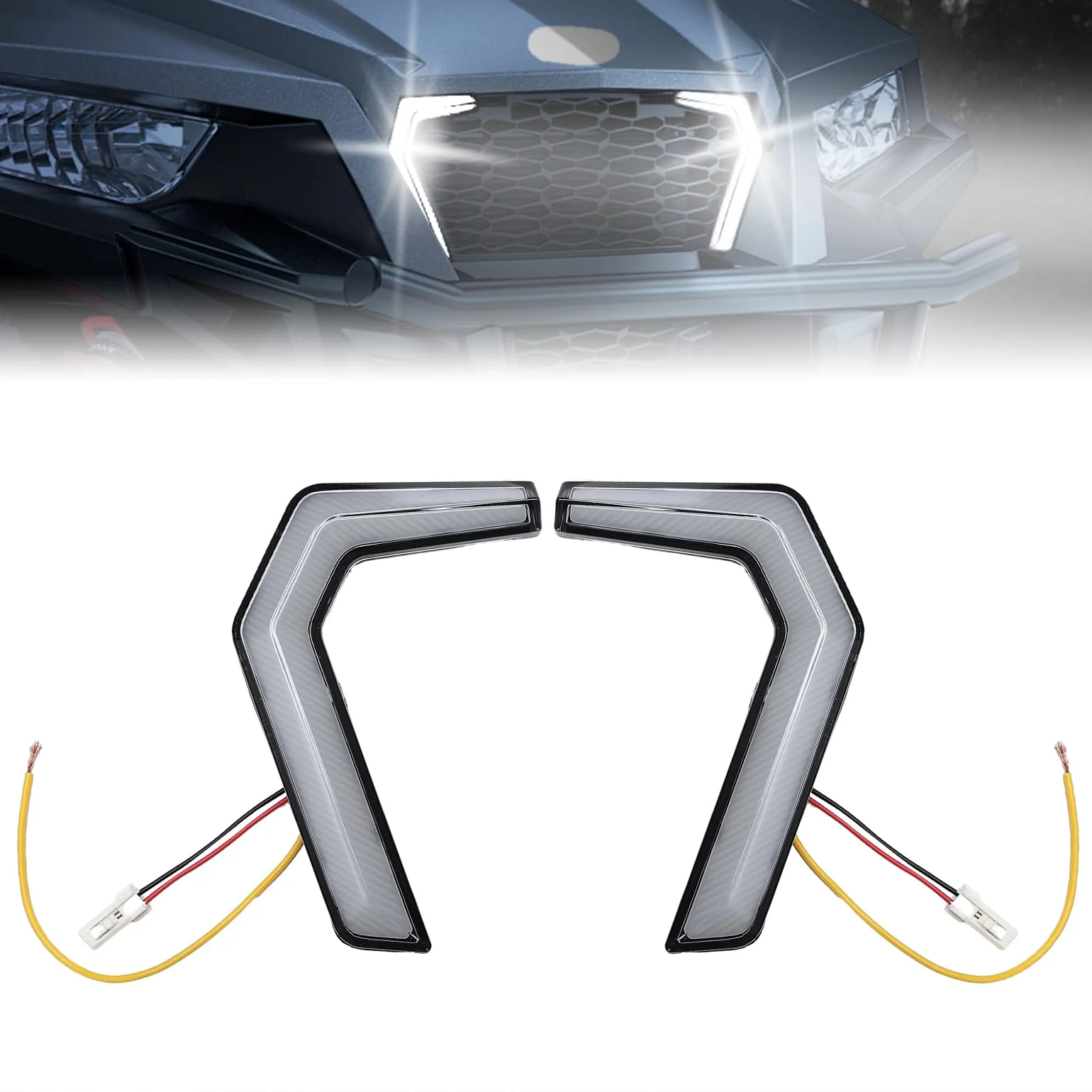 2x Front Fang Accent Light Turn Signal For Polaris General 1000 2016-2024 - Image 9