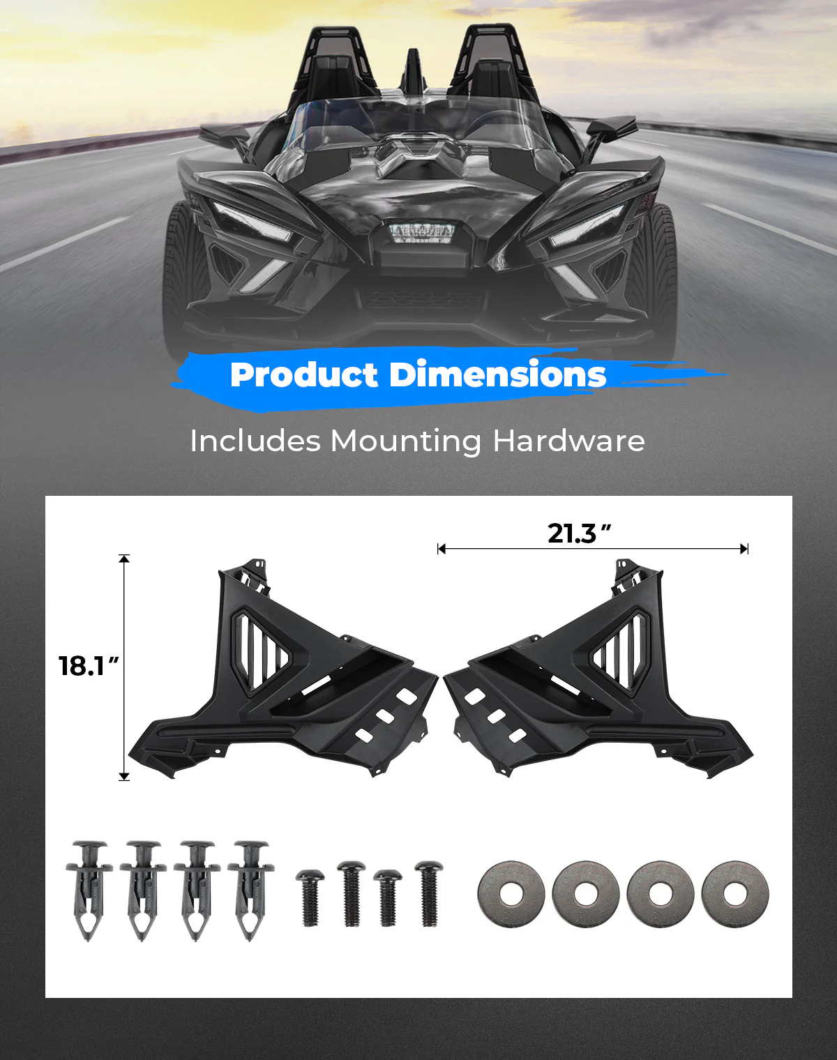 Lower Accent Pannel Kit for Polaris Slingshot S/R/SL/SLR/GT - Image 5