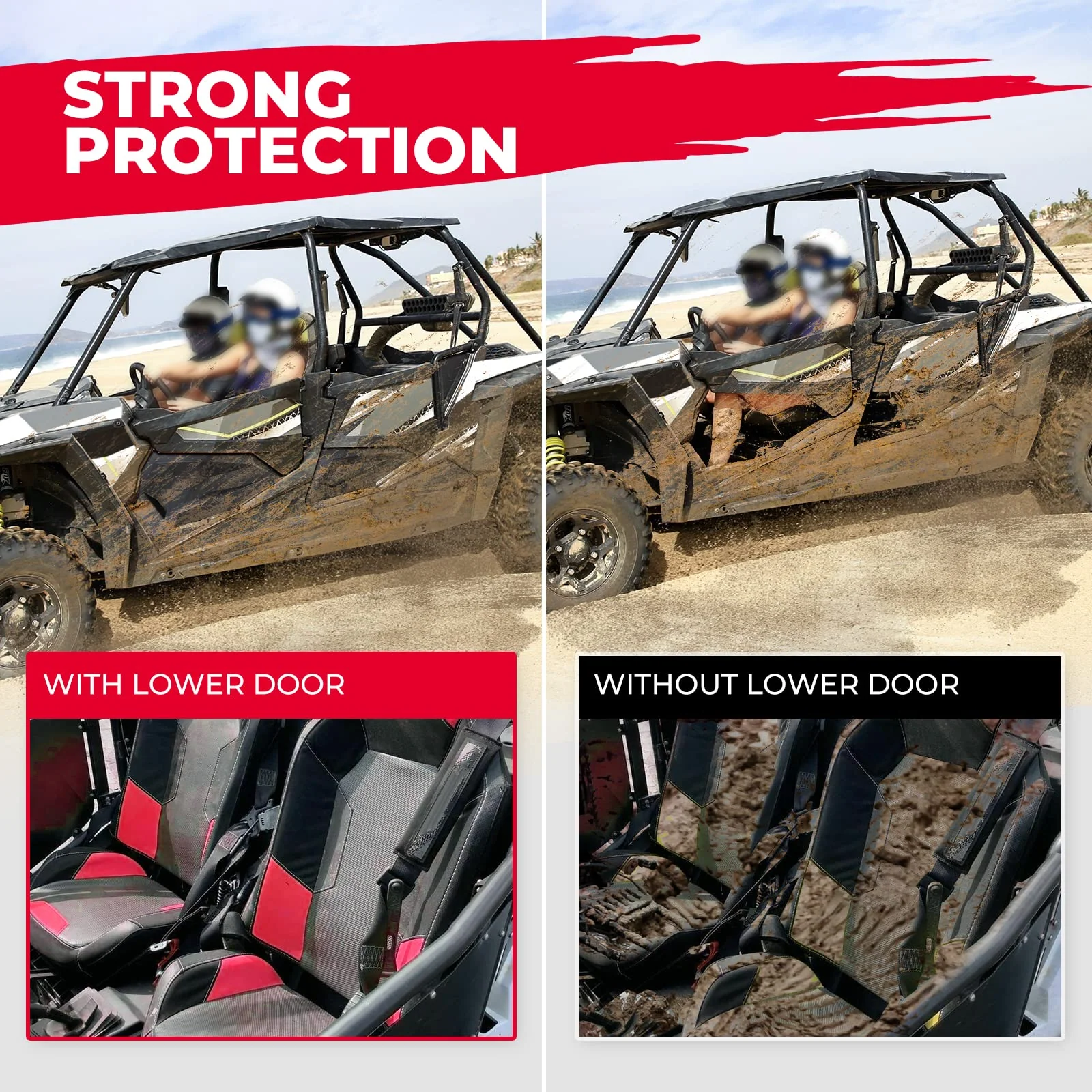 Lower Doors Panel Inserts For Polaris RZR XP4 1000 2014-2023 (4 Doors) - Image 3