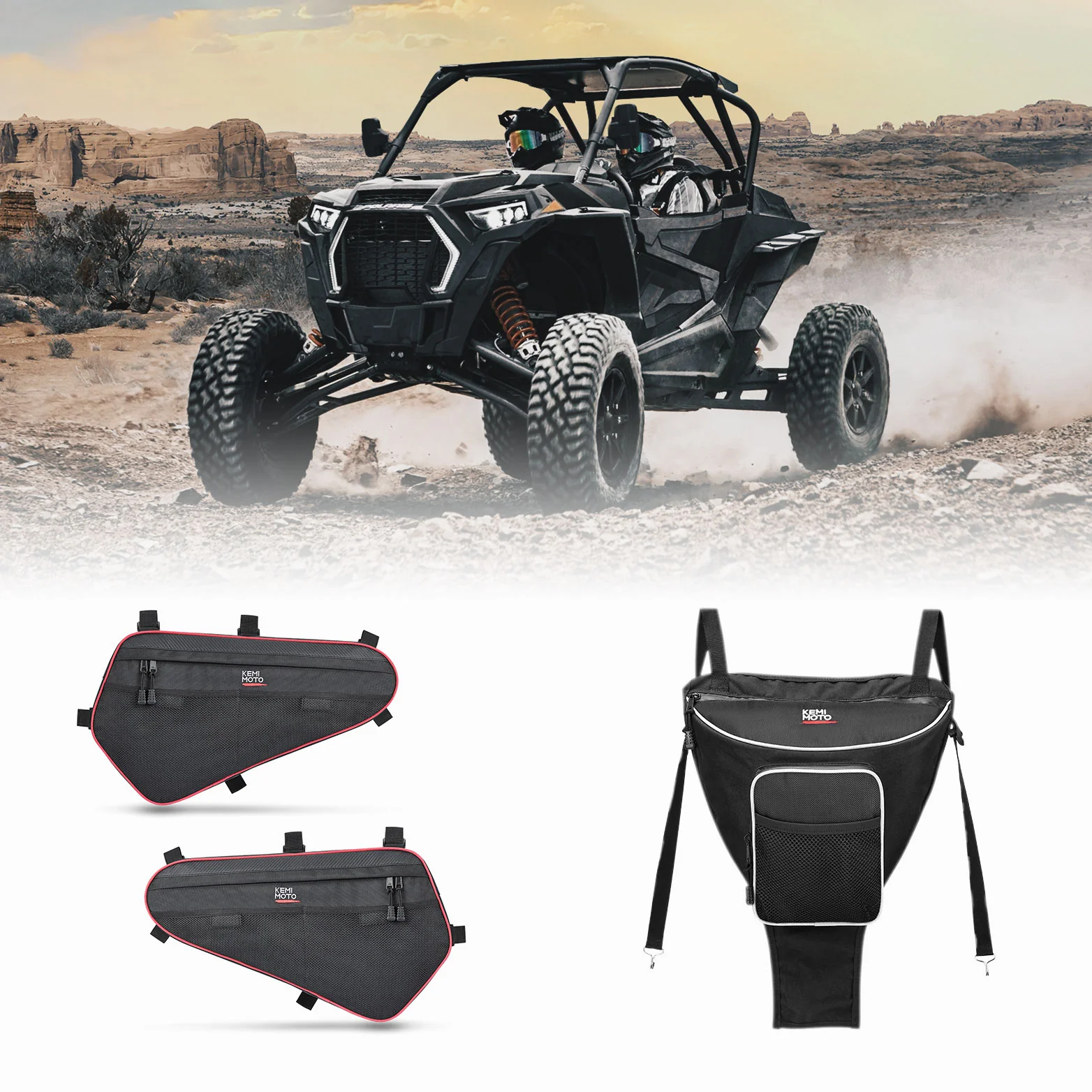 Lower Door Storage Bag & Center Storage Bag for Polaris RZR - Image 4