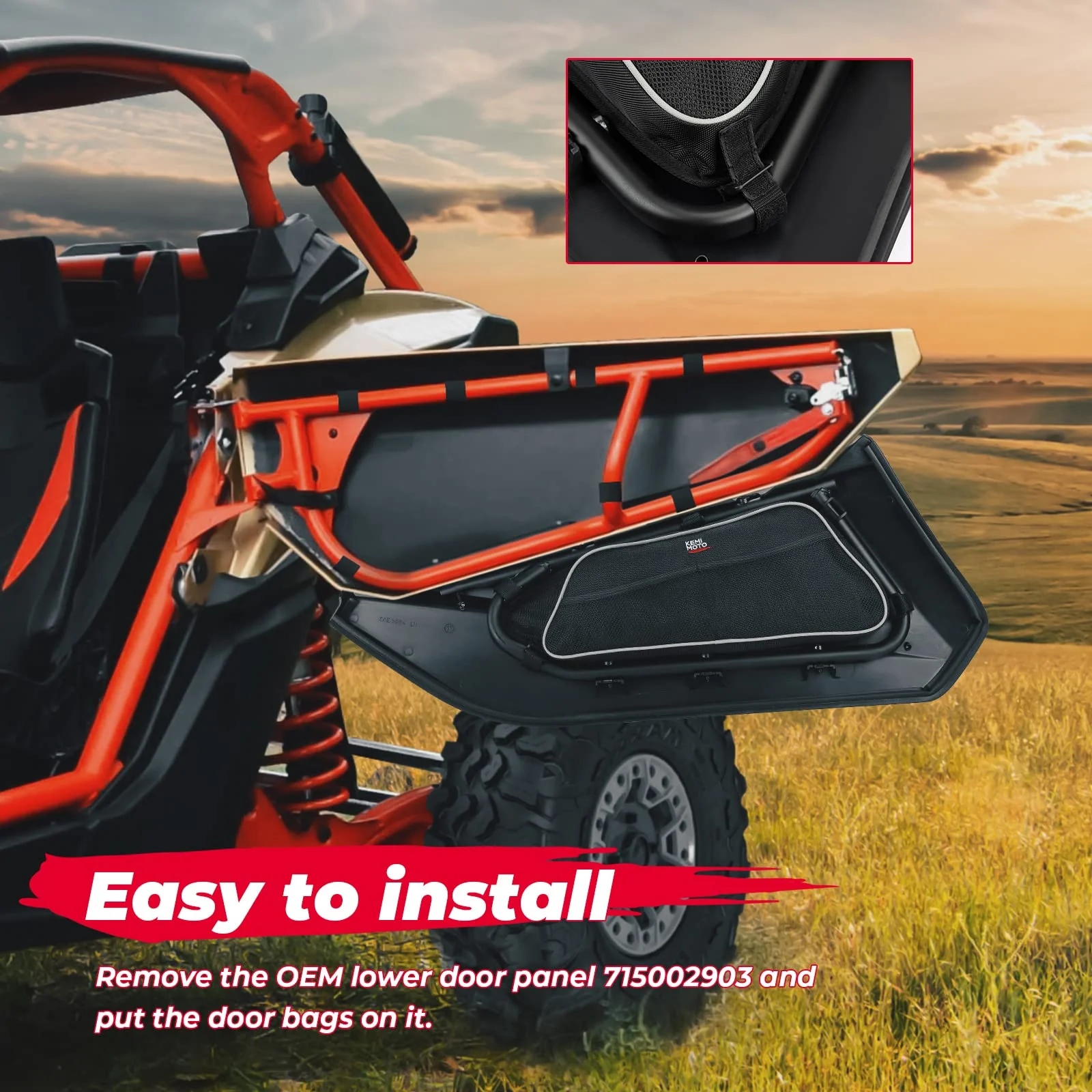 Lower Door Storage Bags for Can Am Maverick X3/MAX - Set of Two - Image 6