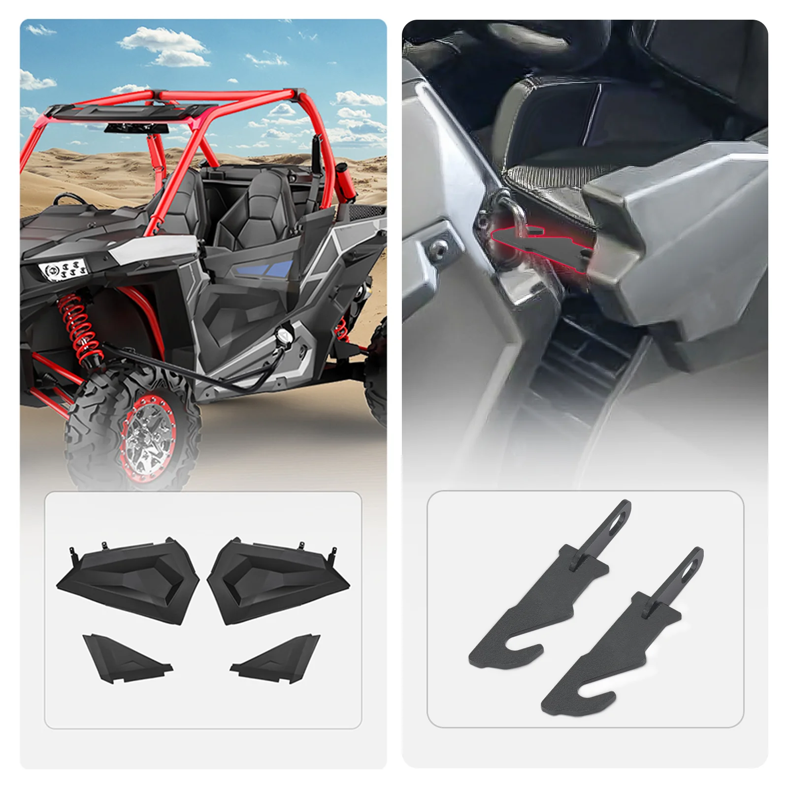 Lower Half Door and Door Latches Extender for Polaris RZR - Image 4