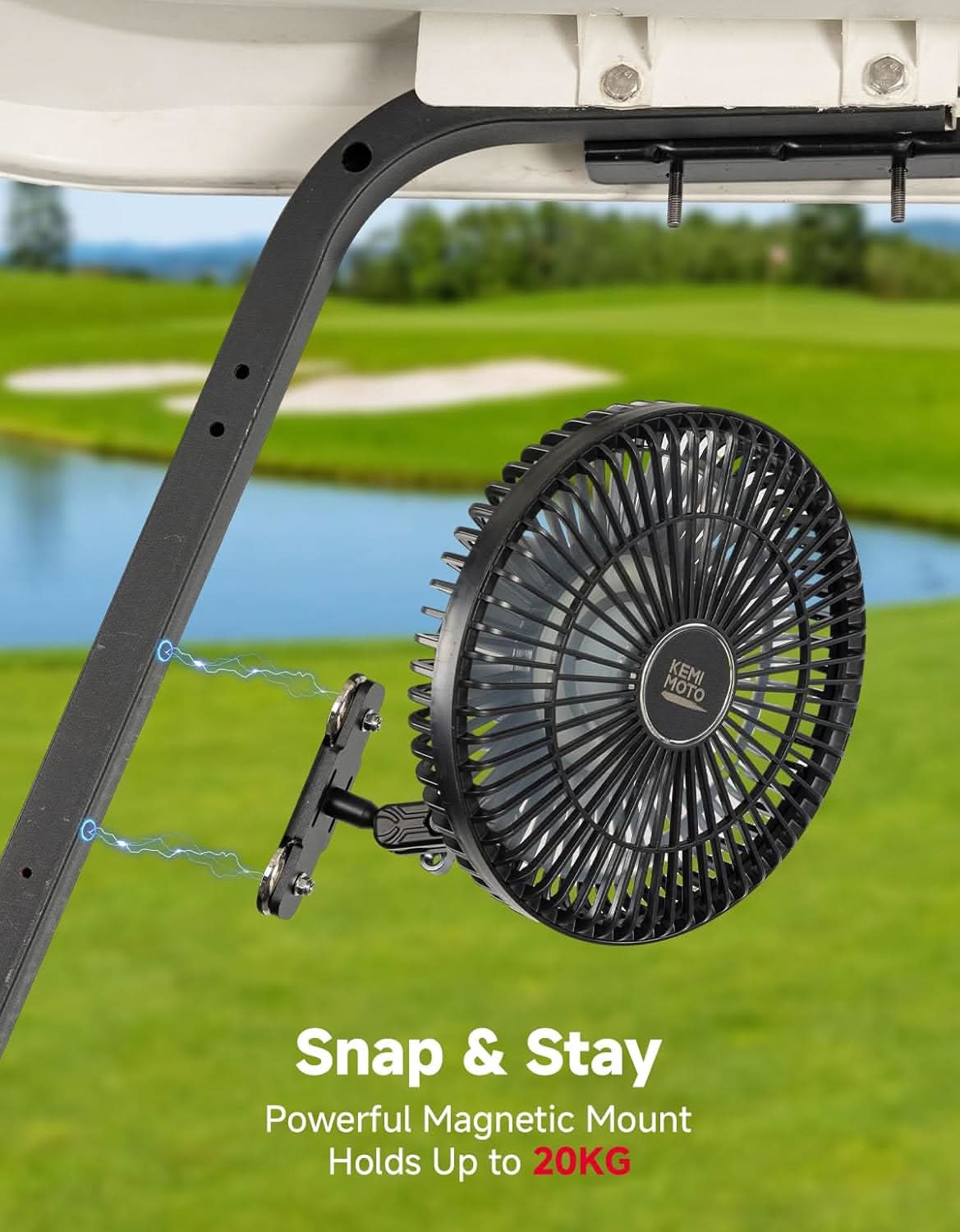 Magnetic Fan for Golf Cart & Forklift, EZGO RXV, Club Car (1-Pack) - Image 2