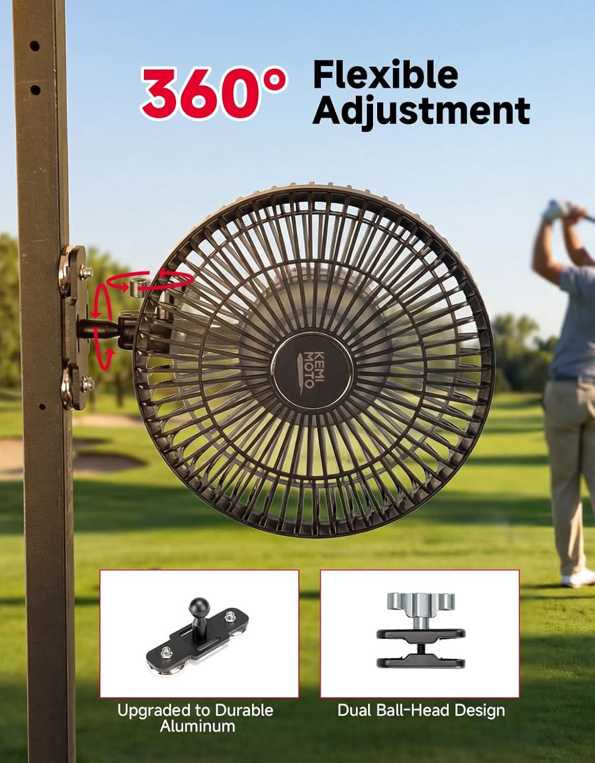 Magnetic Fan for Golf Cart & Forklift, EZGO RXV, Club Car (1-Pack) - Image 3