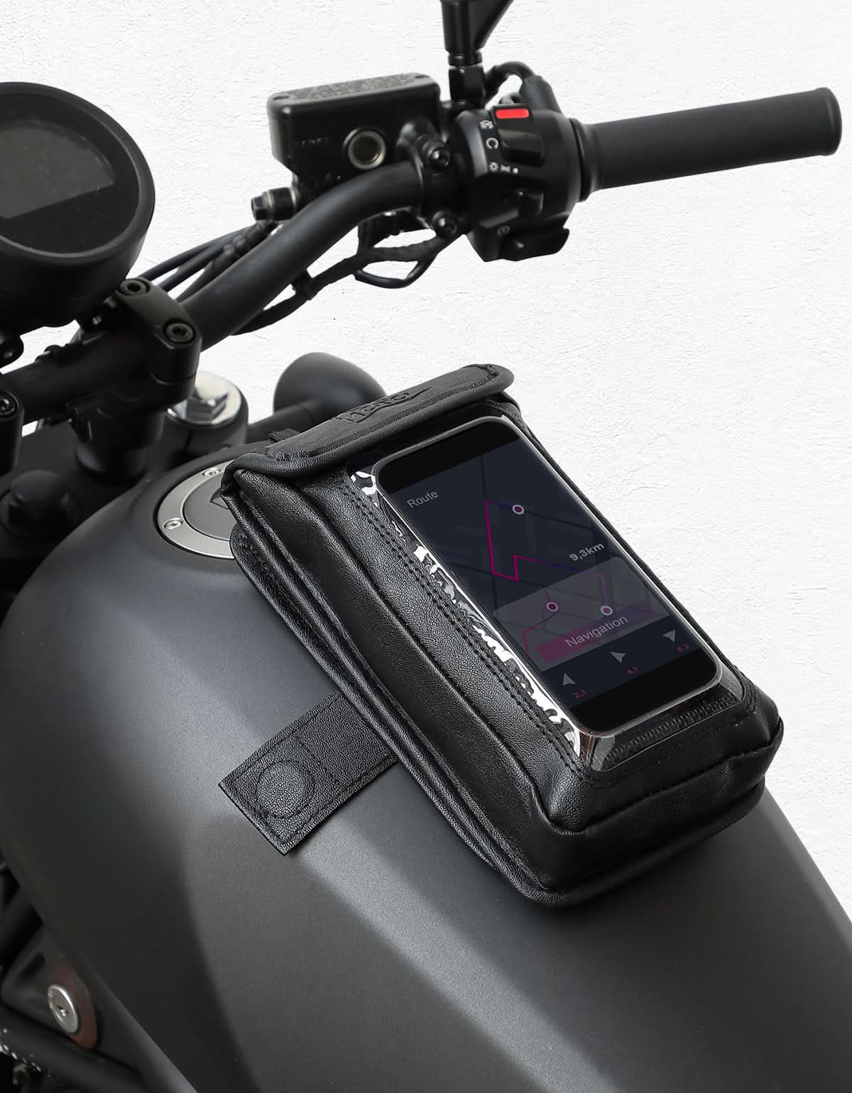 Magnetic PU Leather Motorcycle Tank Phone Bag, 6.9 Inch - Image 7