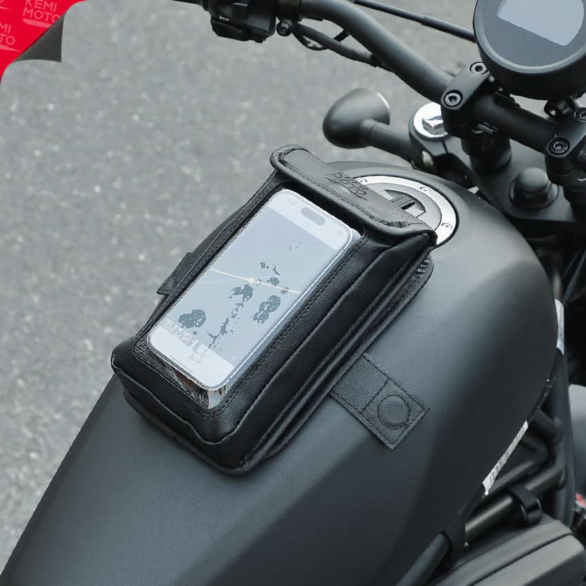 Magnetic PU Leather Motorcycle Tank Phone Bag, 6.9 Inch - Image 8