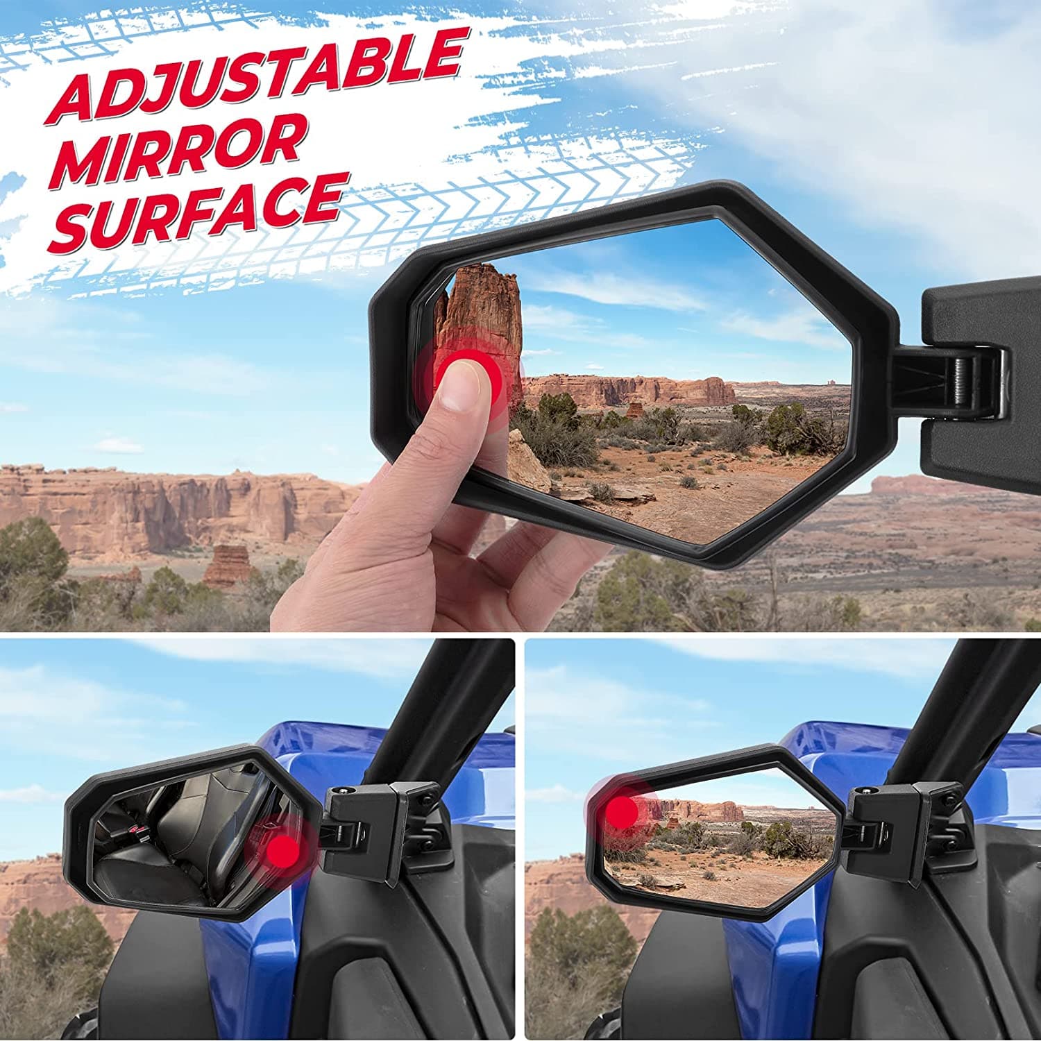 One Pair Side Mirrors for Can-Am Maverick Sport & Trail, Commander - Image 3